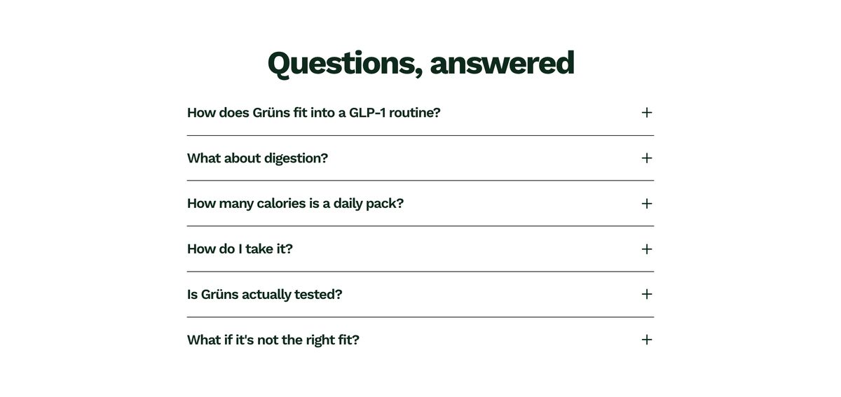 Grüns FAQ for GLP-1 users