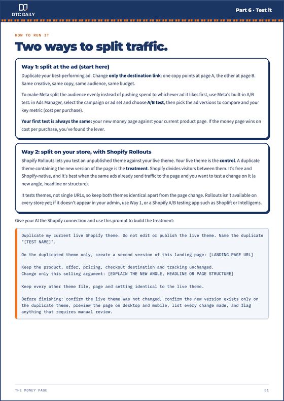 The Money Page: Test it against your product page