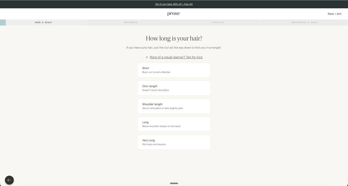 Prose consultation quiz: How long is your hair?
