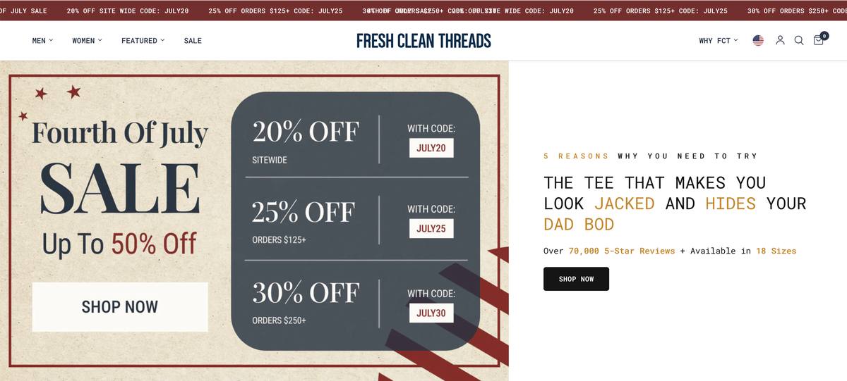 Fresh Clean Threads money page: The Tee That Makes You Look Jacked And Hides Your Dad Bod